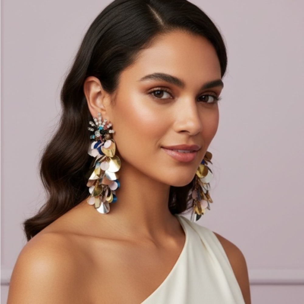 ✨NEW Elegant Gold and Silver Statement Earrings